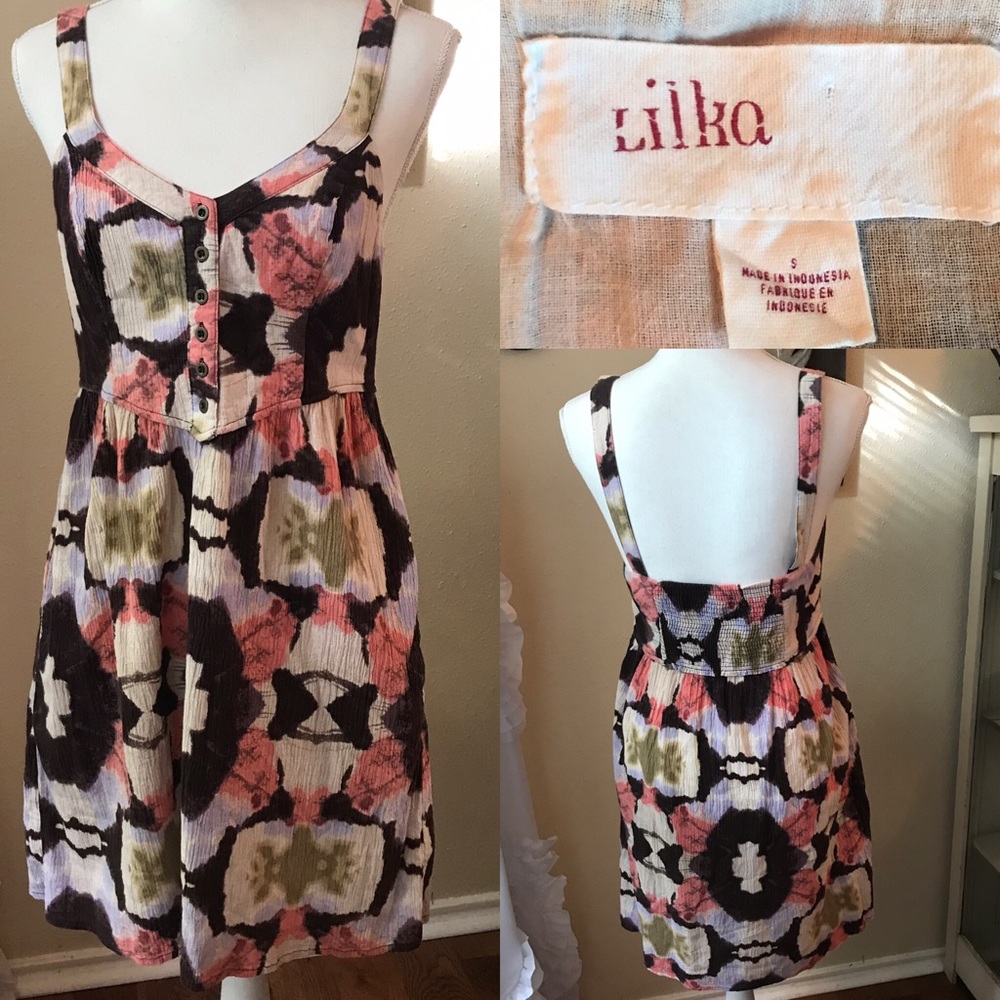 anthropologie tie dye dress